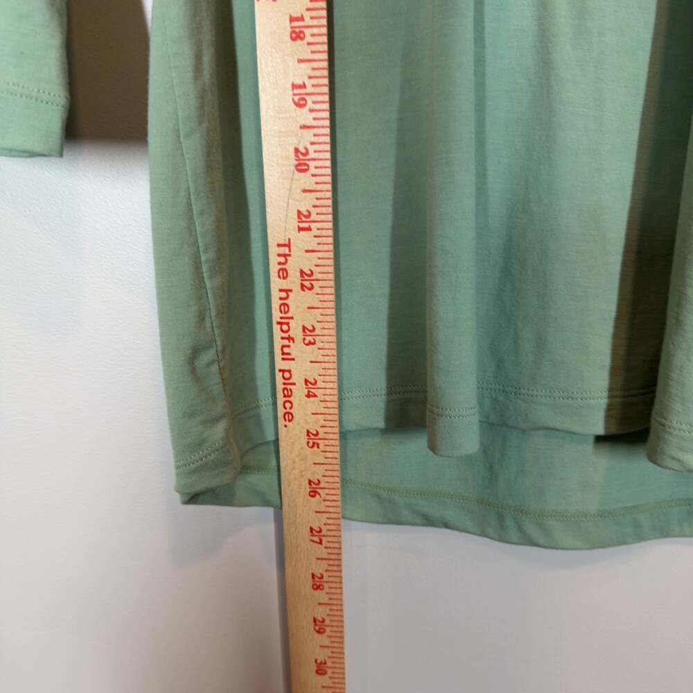 Woolx Elena Merino Wool V-Neck 3/4 Length Sleeve Shirt Sage Green Small - Picture 5 of 6